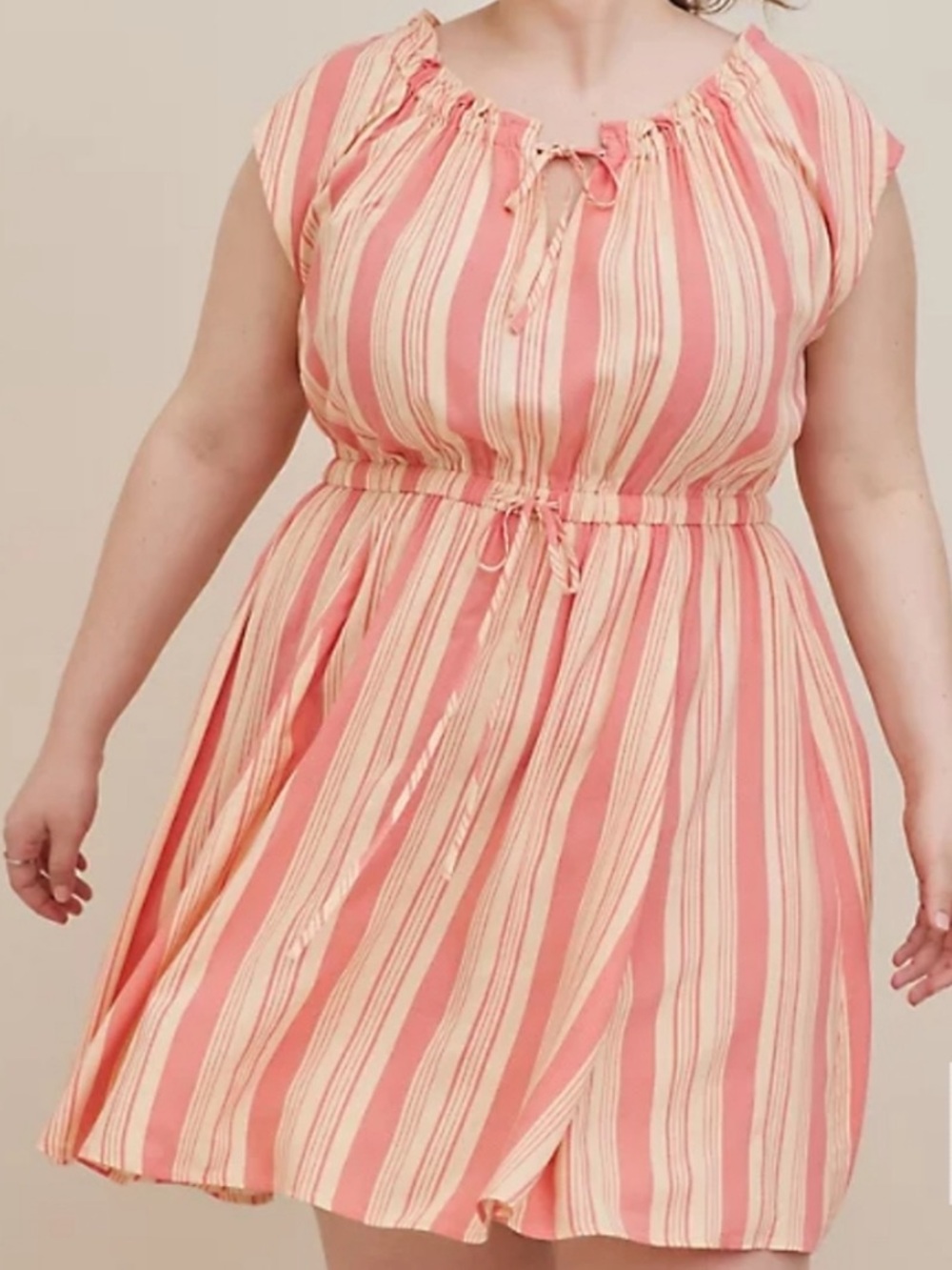 Torrid | Challis Stripe tie front dress size 2X